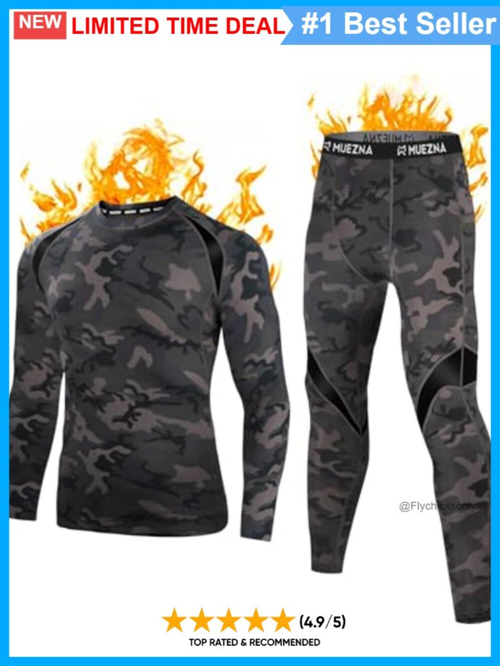Men's Thermal Underwear Set Long Johns Base Layer Moisture Wicking